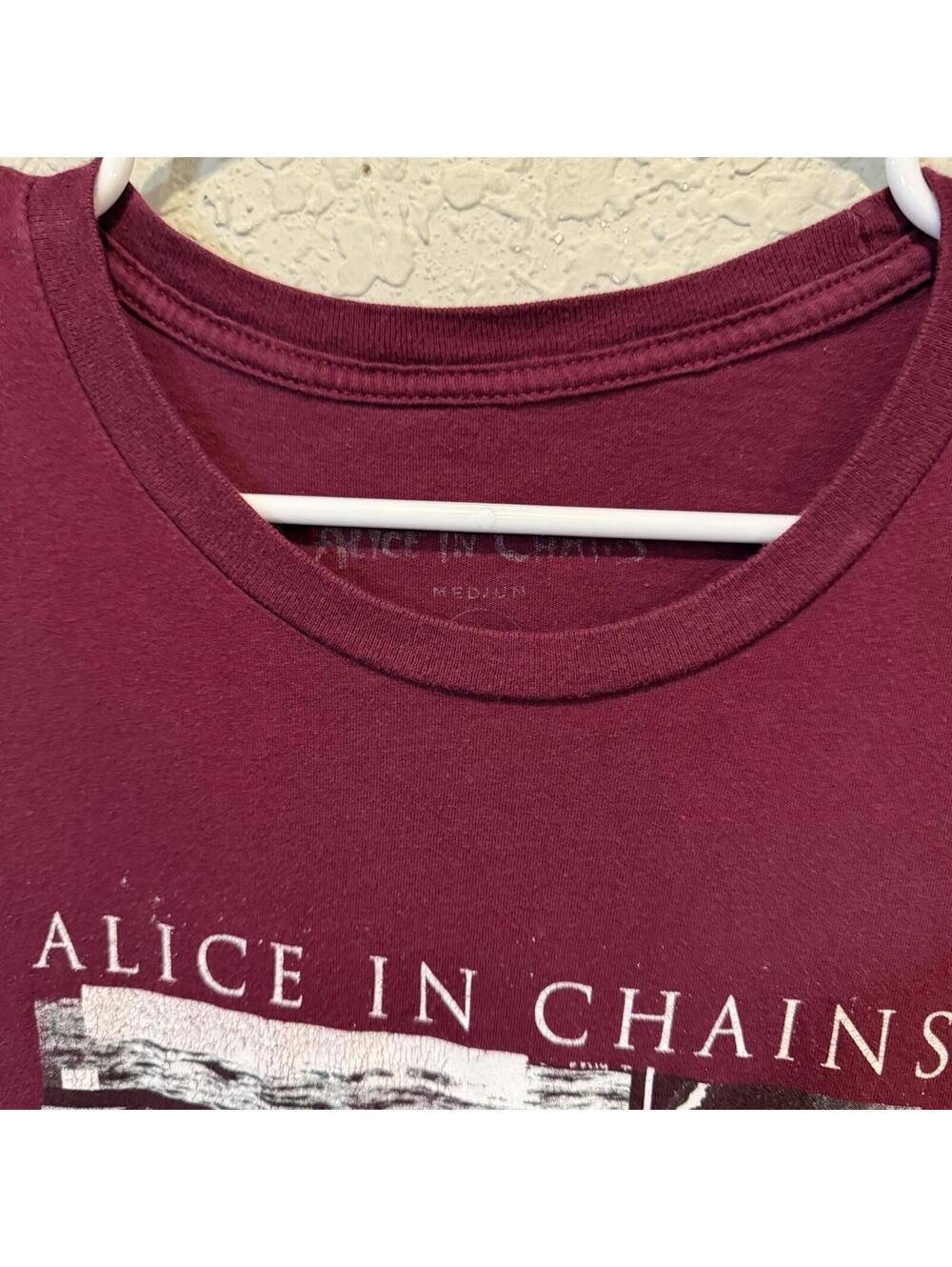 Alice In Chains Rainier Fog Red Mens Medium Burgundy Rock Band Tour Shirt - Picture 6 of 6
